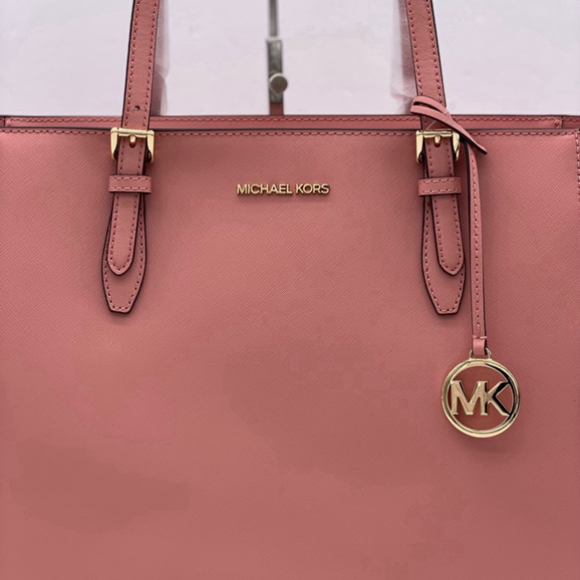 Michael Kors Gilly Large Drawstring Travel Leather Top Zip Tote - Picture 6 of 11